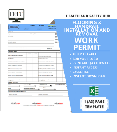 Zemin ve Korkuluk Montajı Güvenli Çalışma İzni | Kaldırma Rehberi | Anında İndirilebilir Excel Dosyası | İNGİLİZCE