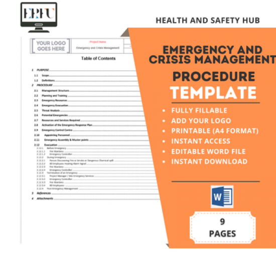 Acil Durum ve Kriz Yönetimi Güvenlik Prosedürü Şablonu - Word Dosyası