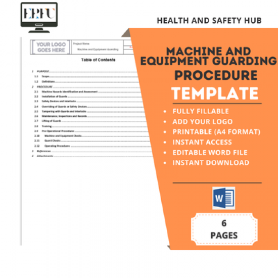 İş Güvenliği Makine ve Ekipman Korumaları Prosedürü Taslağı | Word Dosyası