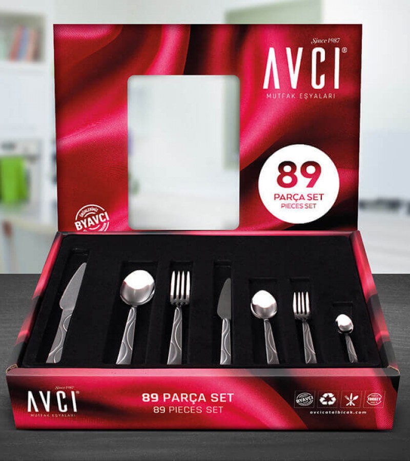 Ay Işığı 89 Parça Çatal Kaşık Bıçak Takımı Ay Işığı 89 Parça Çatal Kaşık Bıçak Takımı