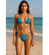 El Yapımı Mavi Örgü Bikini Seti | Pamuk İpliği Yüzme Elbisesi El Yapımı Mavi Örgü Bikini Seti | Pamuk İpliği Yüzme Elbisesi