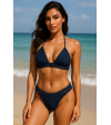 El Yapımı Örgü Mayo Bikini Seti | Kadınlar İçin Lacivert Bikinisi | ERFUMADE