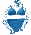 El Yapımı Mavi Örgü Bikini Seti | Pamuk İpliği Yüzme Elbisesi El Yapımı Mavi Örgü Bikini Seti | Pamuk İpliği Yüzme Elbisesi