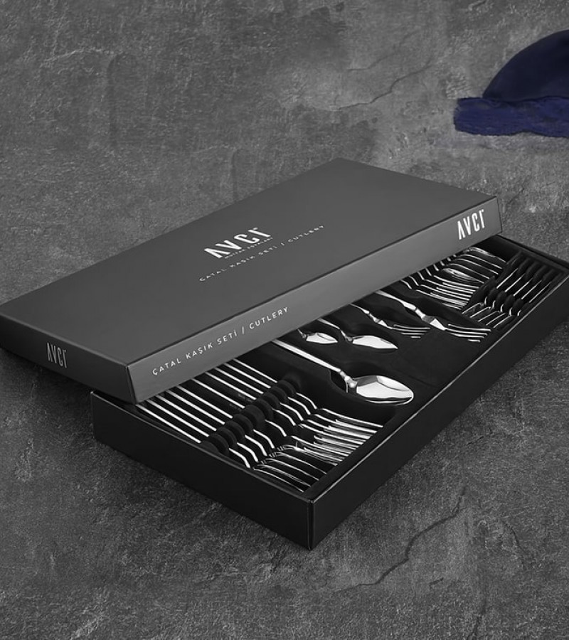 Black Mix Touch Mat 30 Parça Çatal Kaşık Takımı 18/10 Paslanmaz Çelik