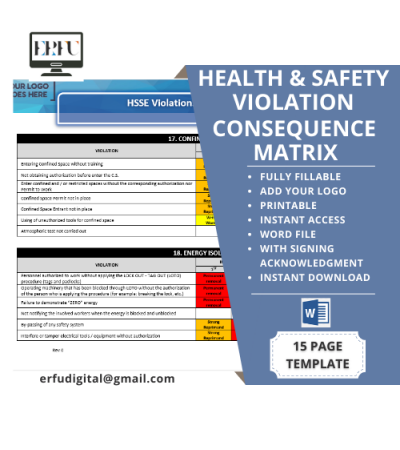 Sağlık Güvenlik ve Çevre İhlalleri Sonuç Matrisi Şablonu Sağlık Güvenlik ve Çevre İhlalleri Sonuç Matrisi Şablonu