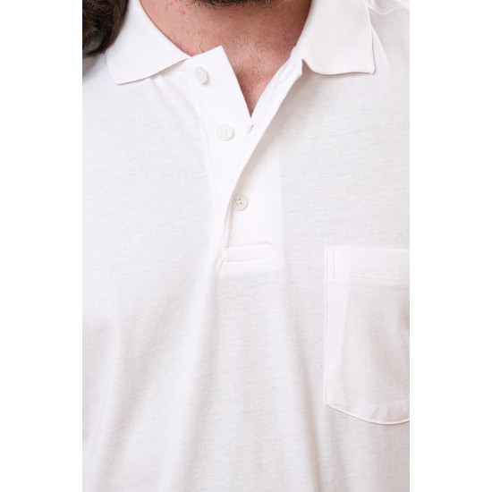 %100 Pamuk Supreme Polo Yaka T-Shirt Beyaz