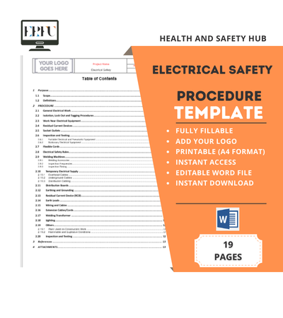 İSG Elektrikli işlerde çalışma Güvenlik Prosedürü Taslağı - İNGİLİZCE İSG Elektrikli işlerde çalışma Güvenlik Prosedürü Taslağı - İNGİLİZCE