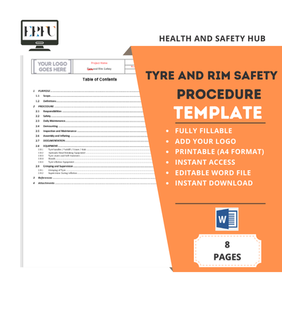 İş Güvenliği Araç Lastik ve Jant Güvenlik Prosedürü Şablonu - İNGİLİZCE İş Güvenliği Araç Lastik ve Jant Güvenlik Prosedürü Şablonu - İNGİLİZCE