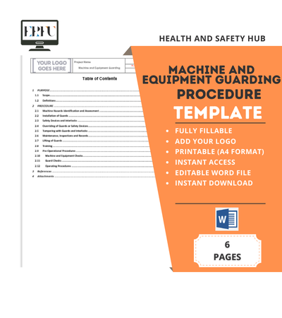 İş Güvenliği Makine ve Ekipman Korumaları Prosedürü Taslağı - İNGİLİZCE İş Güvenliği Makine ve Ekipman Korumaları Prosedürü Taslağı - İNGİLİZCE