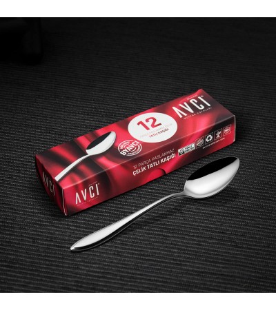 Elit 12 Adet Tatlı Kaşığı 18/10 Paslanmaz Çelik 2 mm