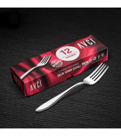 Elit 12 Adet Yemek Çatalı 18/10 Paslanmaz Çelik 2,5 mm