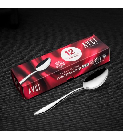Elit 12 Adet Yemek Kaşığı 18/10 Paslanmaz Çelik 2,5 mm