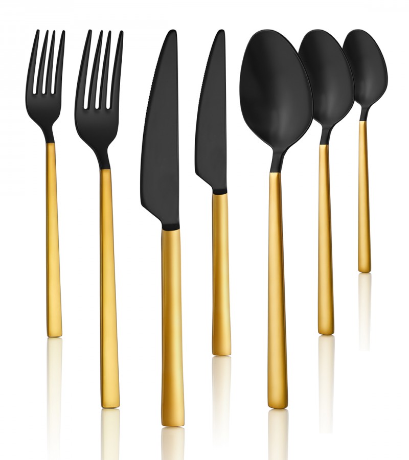 Gold Mix Touch Mat 7 Parça Tek Kişilik Çatal Kaşık Bıçak Takımı 18/10 Paslanmaz Çelik Gold Mix Touch Mat 7 Parça Tek Kişilik Çatal Kaşık Bıçak Takımı 18/10 Paslanmaz Çelik
