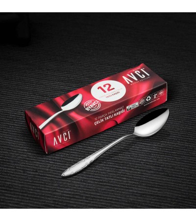 Hürrem 12 Adet Tatlı Kaşığı 18/10 Paslanmaz Çelik 2 mm Hürrem 12 Adet Tatlı Kaşığı 18/10 Paslanmaz Çelik 2 mm