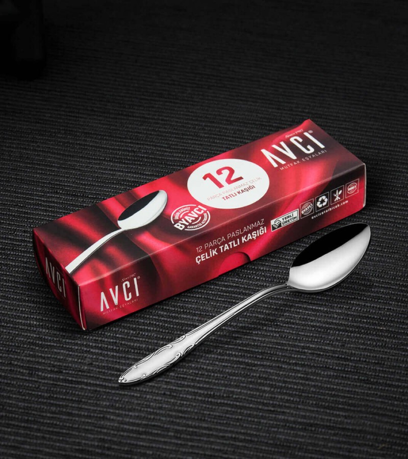 Hürrem 12 Adet Tatlı Kaşığı 18/10 Paslanmaz Çelik 2 mm