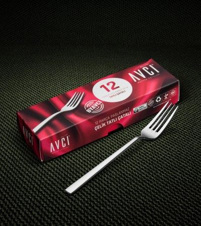 Klas 12 Adet Tatlı Çatalı 18/10 Paslanmaz Çelik
