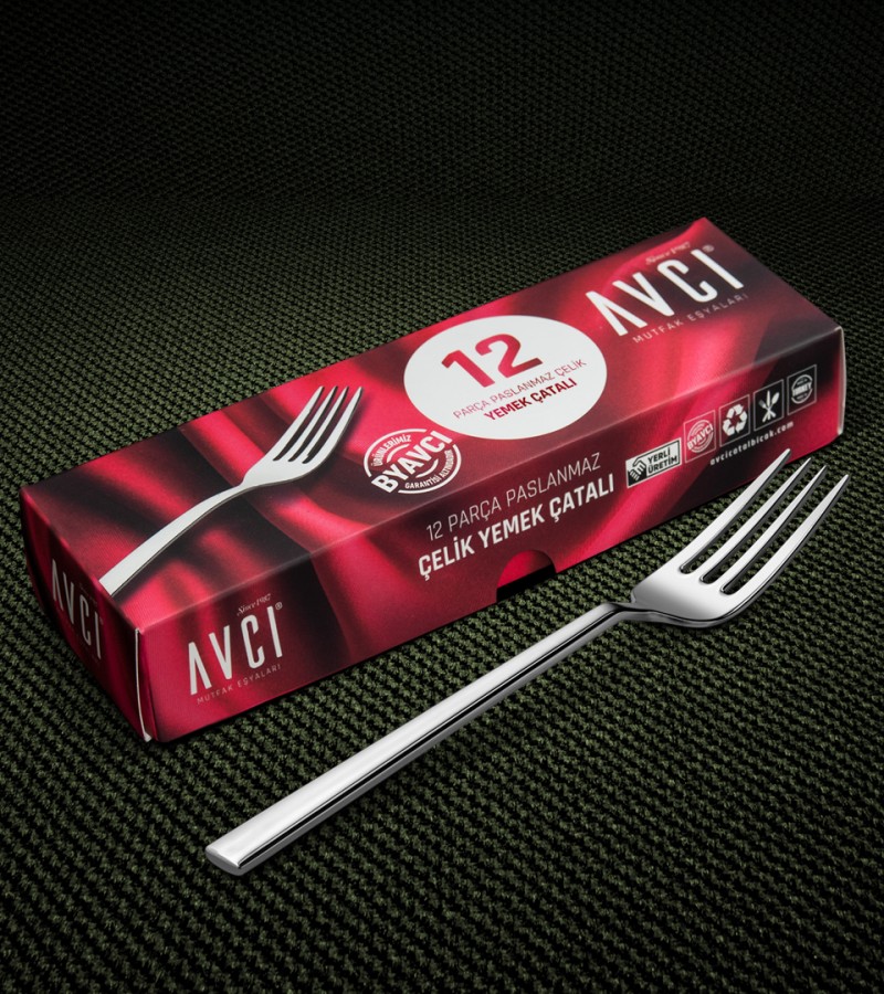 Klas 12 Adet Yemek Çatalı 18/10 Paslanmaz Çelik