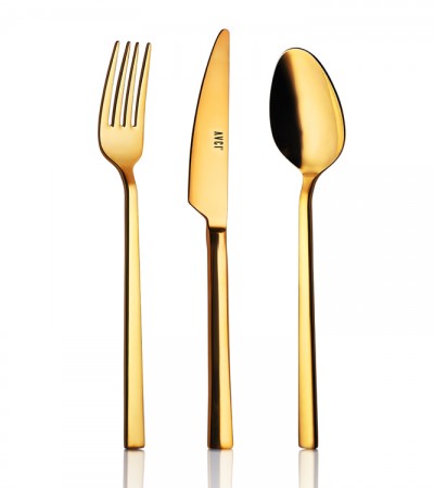 Klas Titanyum Gold 72 Parça Çatal Kaşık Bıçak Takımı 18/10 Paslanmaz Çelik