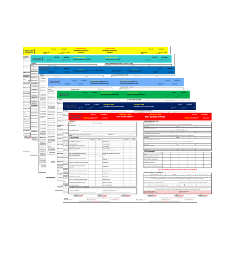 7 Adet (İSG) İş Sağlığı ve Güvenliği İş İzin Formu Paketi (Excel) Formatında Düzenlenebilir - İNGİLİZCE