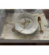 Kintsugi Varak Desenli Amerikan Servis Pivoine (%100 Keten)