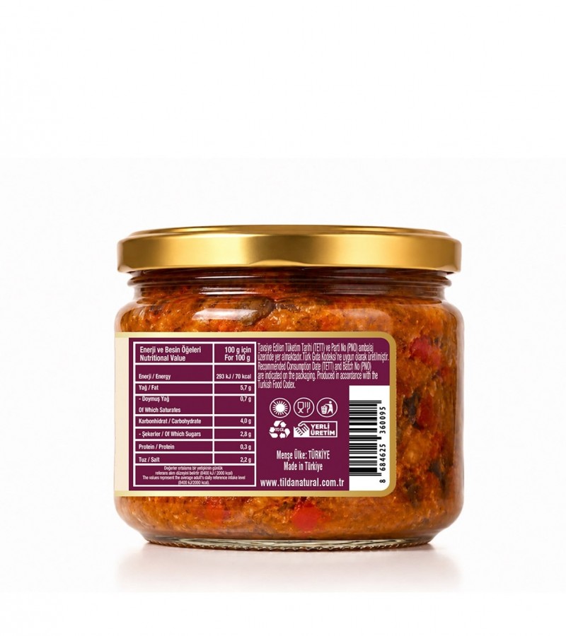 Közlenmiş Patlıcan Kırmızı Biber Sosu – 300 g