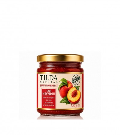 Şeker İlavesiz Şeftali Marmelatı (%80 Meyve) – 220 g