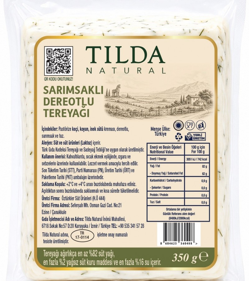 Tilda Dereotlu Sarımsaklı Tereyağı 350 G