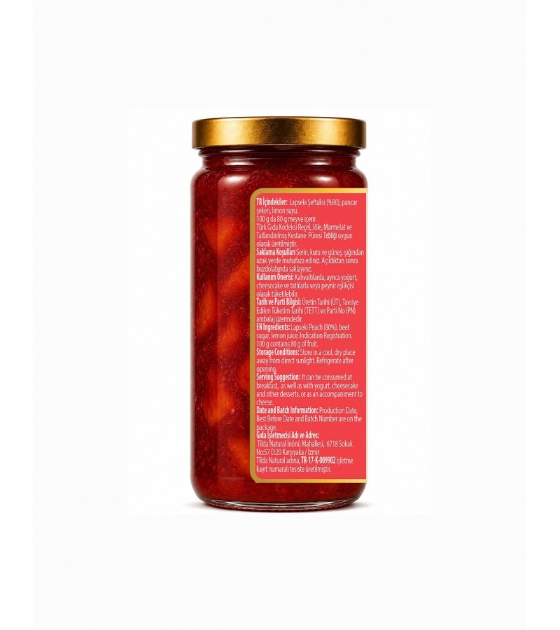 Lapseki Şeftali Reçeli (%80 Meyve) – 250 g Lapseki Şeftali Reçeli (%80 Meyve) – 250 g