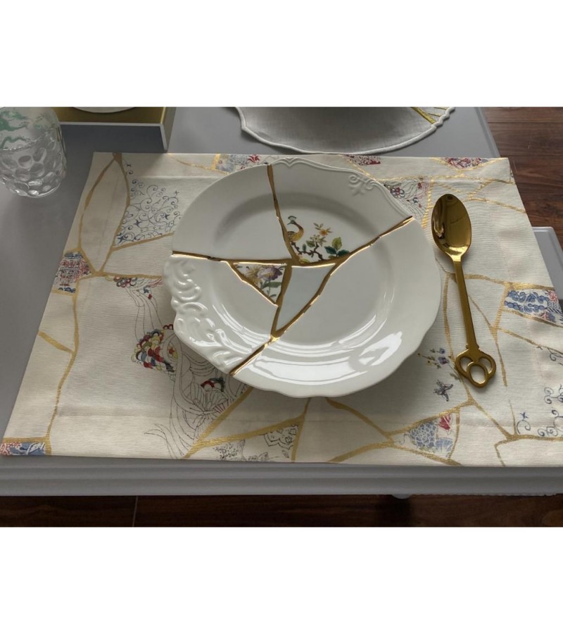 Kintsugi Varak Desenli Amerikan Servis Pivoine (%100 Keten) Kintsugi Varak Desenli Amerikan Servis Pivoine (%100 Keten)
