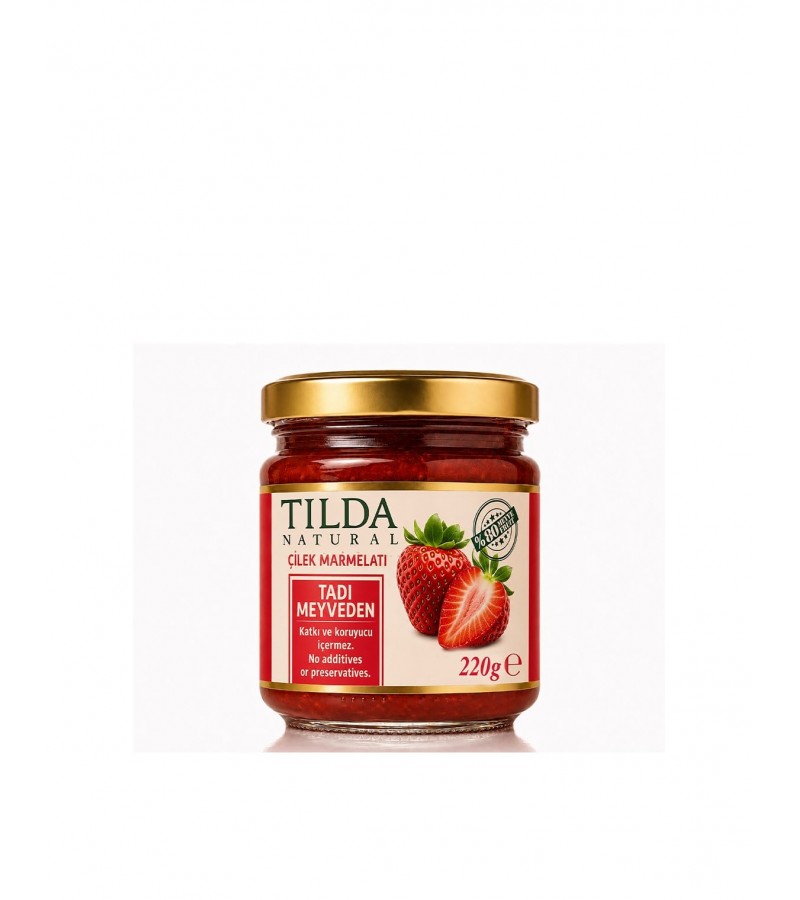 Şeker İlavesiz Çilek Marmelatı (%80 Meyve) – 220 g Şeker İlavesiz Çilek Marmelatı (%80 Meyve) – 220 g