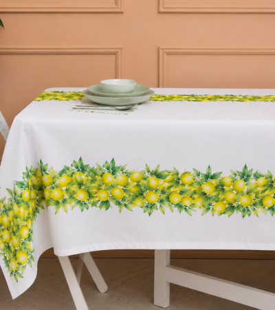 Limon Desenli Masa Örtüsü - Pivoine