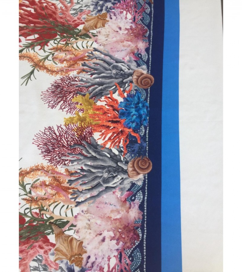 Mavi Mercan Desenli Masa Örtüsü Pivoine
