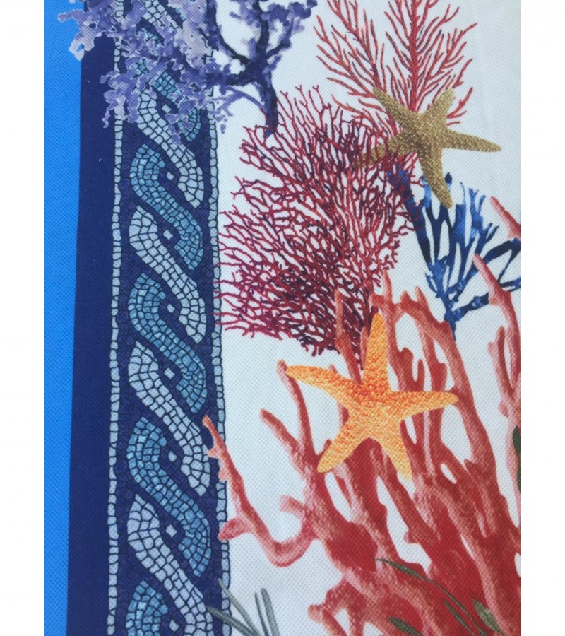 Mavi Mercan Desenli Masa Örtüsü Pivoine