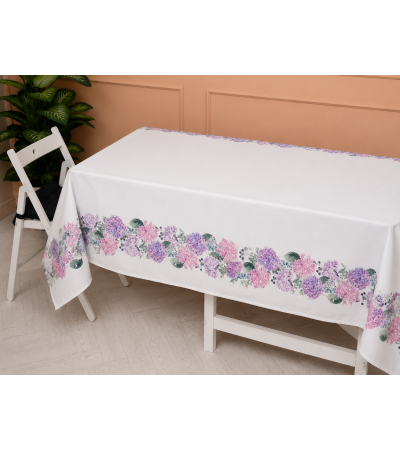 Ortanca Desenli Masa Örtüsü - Pivoine