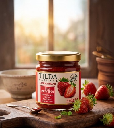 Şeker İlavesiz Çilek Marmelatı (%80 Meyve) – 220 g