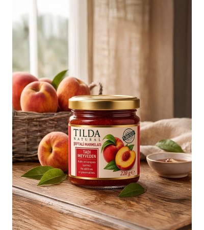 Şeker İlavesiz Şeftali Marmelatı (%80 Meyve) – 220 g