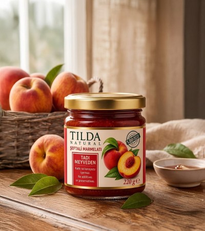 Şeker İlavesiz Şeftali Marmelatı (%80 Meyve) – 220 g